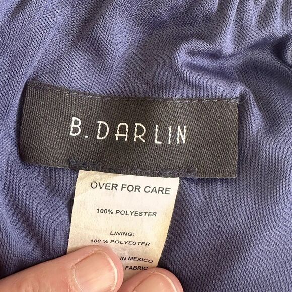 B. Darlin Formal Navy Blue Prom Dress Rhinestone Halter Evening Gown Size 18/19 - Picture 12 of 14